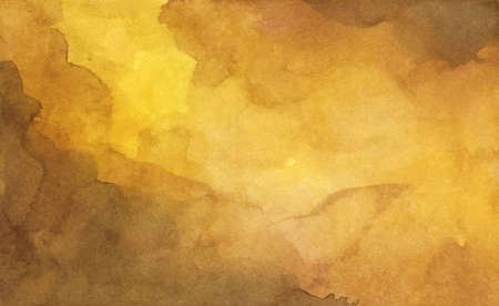 Brown and yellow watercolor abstract background. vintage grunge textured design on paper, Backdrop...