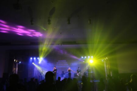 People in parties or celebrations blur at night.の写真素材