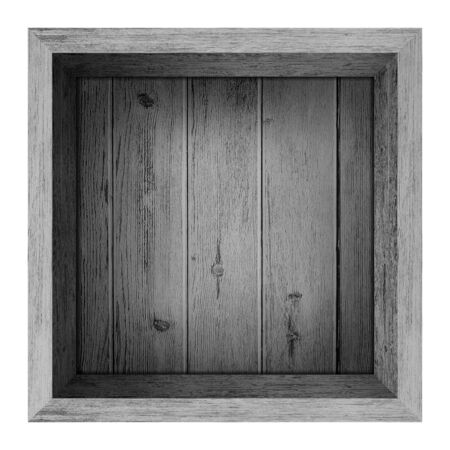 Wooden box or crate The top view is made from ideas isolated on white backgroundの写真素材