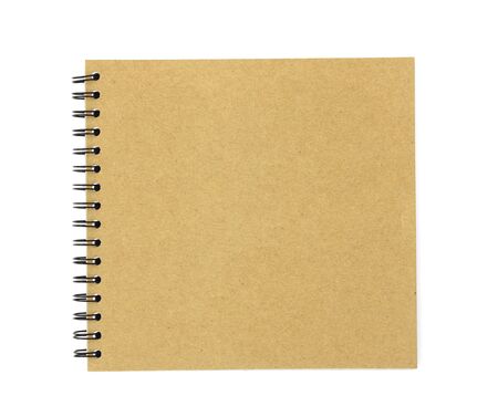 Blank sketch book, covered with brown paperの写真素材