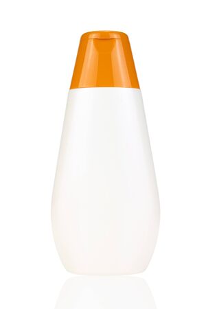 Cream lotion bottle isolated White backgroundの写真素材