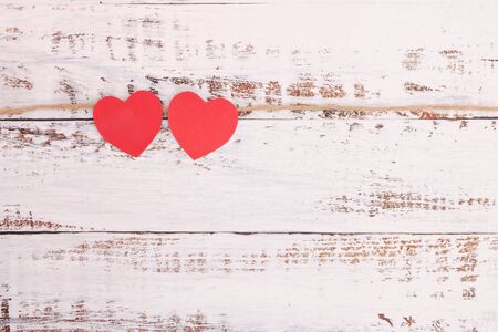 Love Valentine, heart, natural lines on the background, hardwood, rustic, copying space - imageの写真素材