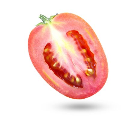 Half deer tomatoes on isolated a white backgroundの写真素材