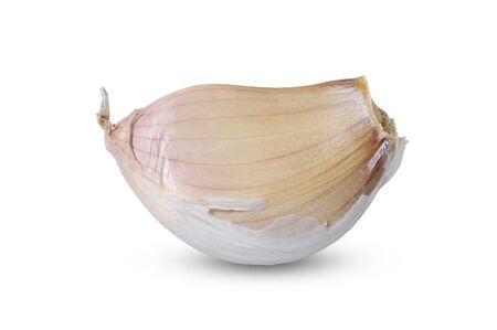 garlic isolated on white backgroundの写真素材
