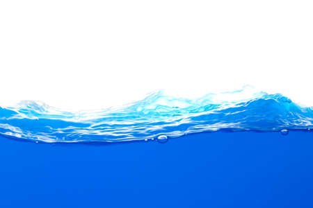 The surface of the blue water that moves and splashesの写真素材