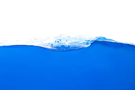 The surface of the blue water that moves and splashesの写真素材