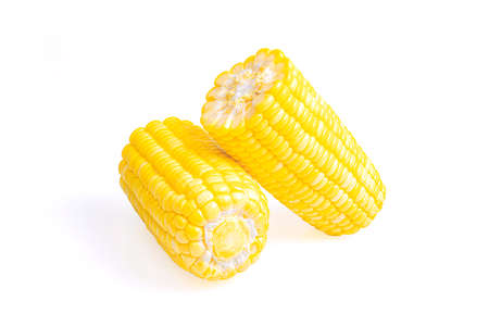 sweet corn isolated on a white backgroundの写真素材