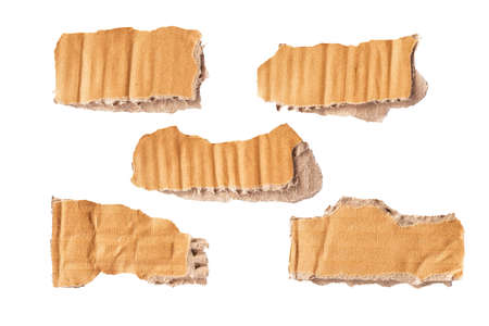 Handmade torn cardboard isolated on white background.cardboard.の写真素材