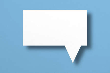 white paper with speech bubbles isolated on blue background communication bubbles design.