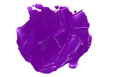 Glossy purple brush isolated on white background. Purple watercolor.の写真素材