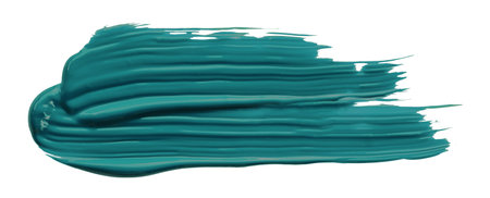 Turquoise brush isolated on white background. deep lake green brush.の写真素材