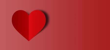 red paper cut heart shape valentines day festival.の写真素材