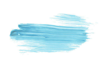 Shiny light blue brush isolated on white background. Blue watercolor.の写真素材
