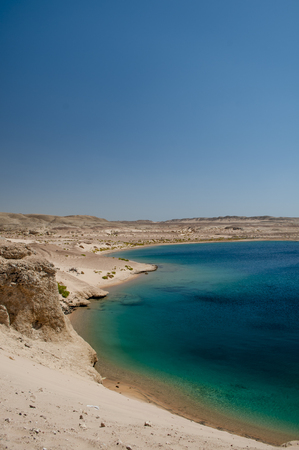 the Red Sea panorama sand water skyの写真素材