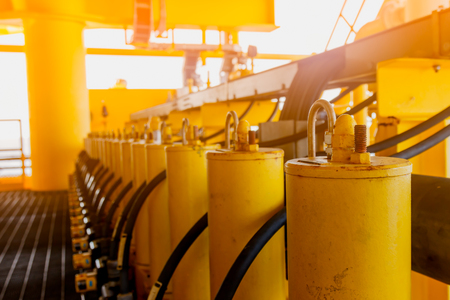 Control valve in oil and gas process,Valve used to controlled pressure,open and close,Show position on and off in the system,Oil and gas industry use to controlled the system.の写真素材