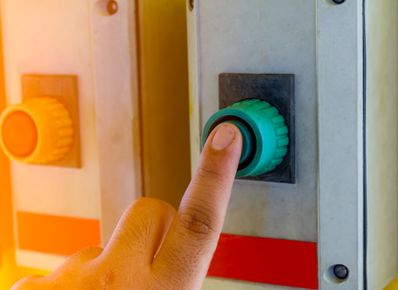 Industrial machine's pushing button hand switch on/off for control system all  process