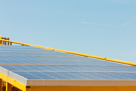 Solar energy panel photovoltaics module in the sea offshore