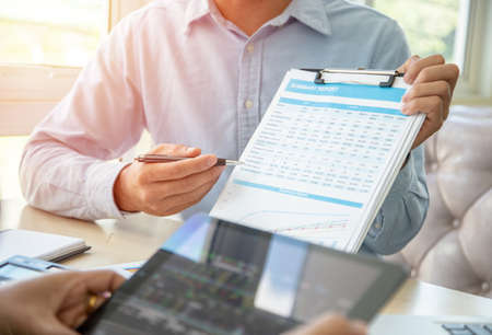 Two young businessmen people Meeting Design Ideas Concept. business planning in Office.