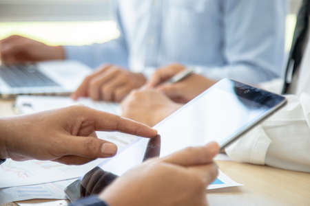 Two young businessmen people Meeting Design Ideas Concept. business planning in Office.の写真素材