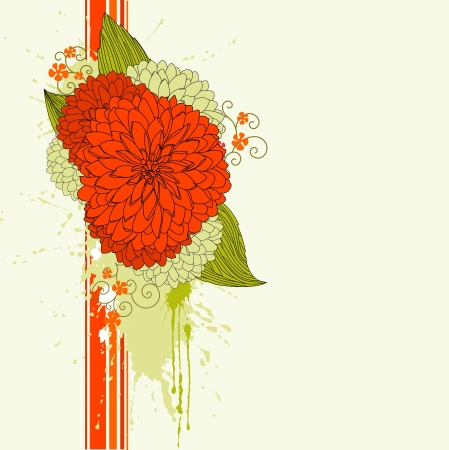 Background with red flowersのイラスト素材