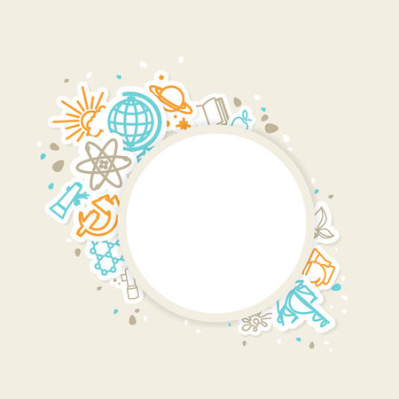 Background with icons - school, scienceのイラスト素材