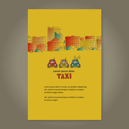 Corporate style -  city and taxi. Poster. Vector.のイラスト素材
