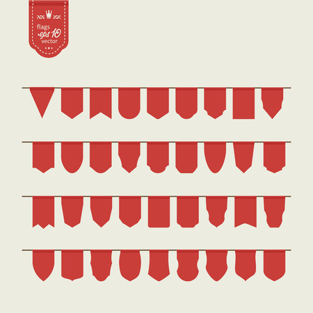 Set of elements for design. Form of bunting and pennants. A vector.のイラスト素材