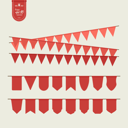 Set of elements for design. Bunting and pennants. A vector.のイラスト素材