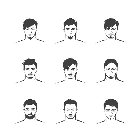 Young modern man. Seth hairstyles. Vector.のイラスト素材