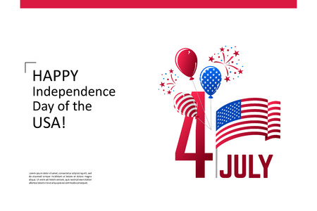 July 4 - Independence Day of the USA. Composition for your design.のイラスト素材