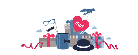 Fathers day. Composition for your design - banners, posters, placards, brochures, flyers etc.のイラスト素材