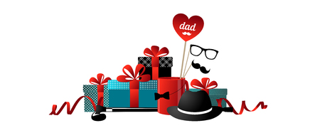 Fathers day. Composition for your design - banners, posters, placards, brochures, flyers etc.のイラスト素材