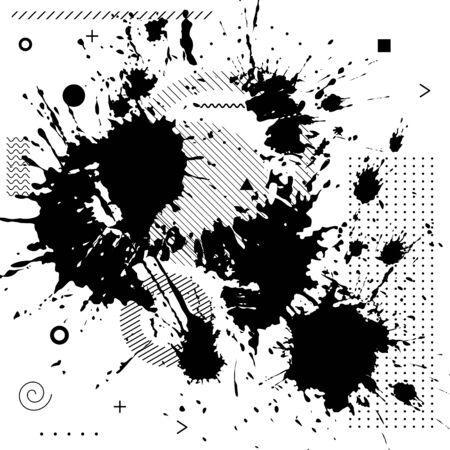 Abstract background - bright spots of paint. Modern neutral composition for your design. Eps 10 vector.のイラスト素材