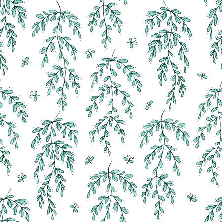 Seamless pattern with flowers and leaves.のイラスト素材