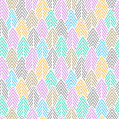 Stylized trees in calm colors on a white background - simless texture. Forests and parks, green spaces. Texture for textiles, packaging, wallpaper, clothing. Flat vector illustration.のイラスト素材