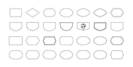 Decorative frames of different shapes for your design. Set of frames, labels, tags, stickers on a white background. Stock illustration - eps10 vector.のイラスト素材