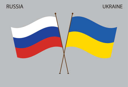 Russia-Ukraine Friendship Flagのイラスト素材