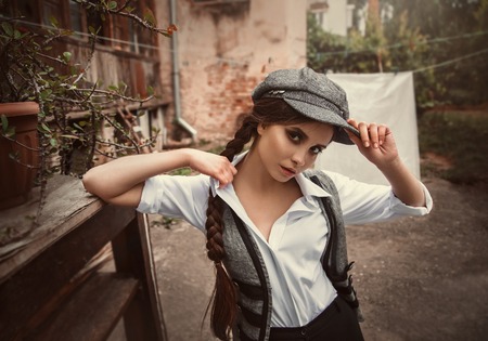 Retro fashion girlの写真素材