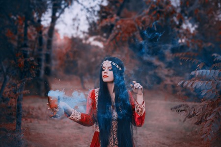 mysterious witch from the west creates a love potion, magical rite to call upon spirits and deities,...