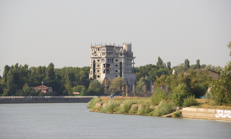Krasnodar, Russia-August 23,2018: Embankment of the river Kuban.のeditorial素材