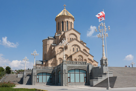 TBILISI, GEORGIA -August 7:The Holy Trinity Cathedral of Tbilisi.  This is the main Cathedral of the...