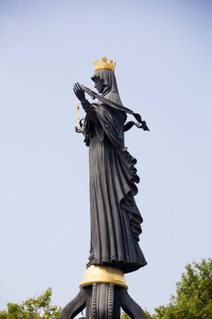 Krasnodar, Russia-August 17, 2016: Monument of holy GreatMartyress Catherine. Holy GreatMartyress Catherine is patron of the Krasnodar city.のeditorial素材