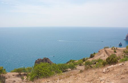 Summer landscape in the Crimea. Cape Fiolent near Sevastopol.の写真素材