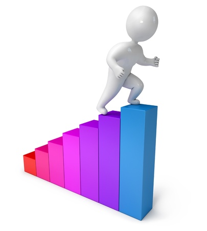 Chart climbing people, 3d renderの写真素材