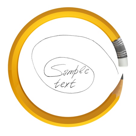 Pencil bent in a circle, 3d renderの写真素材