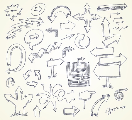 Arrow Doodles, Hand-drawn, Vector illustrationのイラスト素材