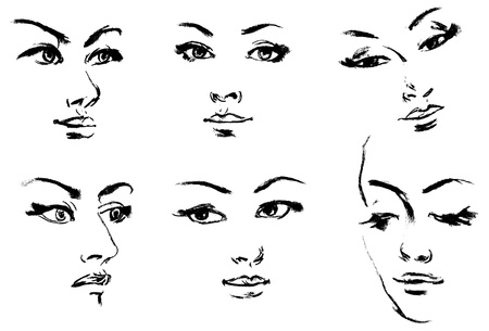 Portrait of a Woman, sketchのイラスト素材