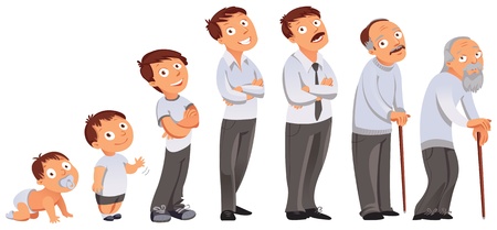 Generations men, All age categories, Stages of developmentのイラスト素材