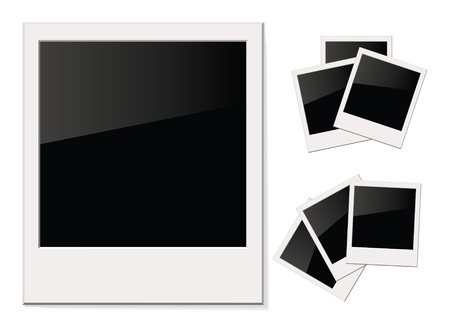 Empty shiny photo Polaroid, Isolated on white backgroundのイラスト素材