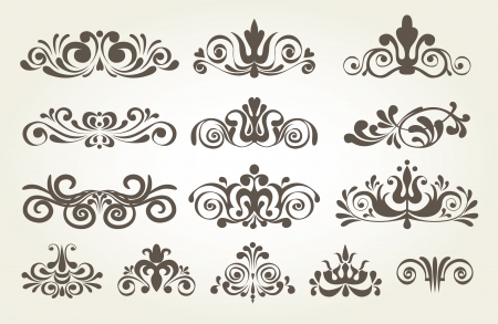 Vintage element and page decoration, Borders set for ornateのイラスト素材